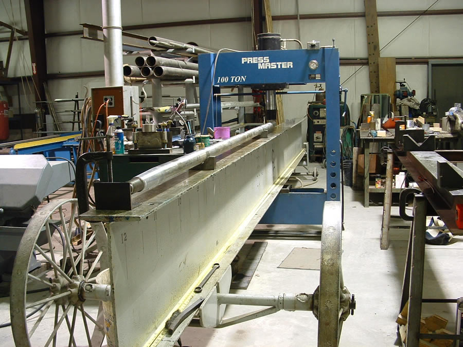 Our 100 ton shaft straightening press