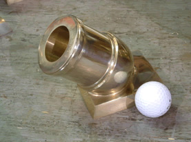 B.N.A. cast bronze golf ball mortar