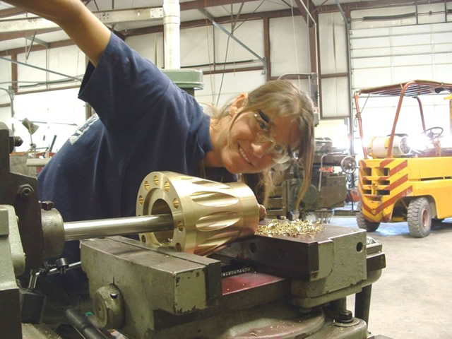 Terri machining a new a shaft coupling