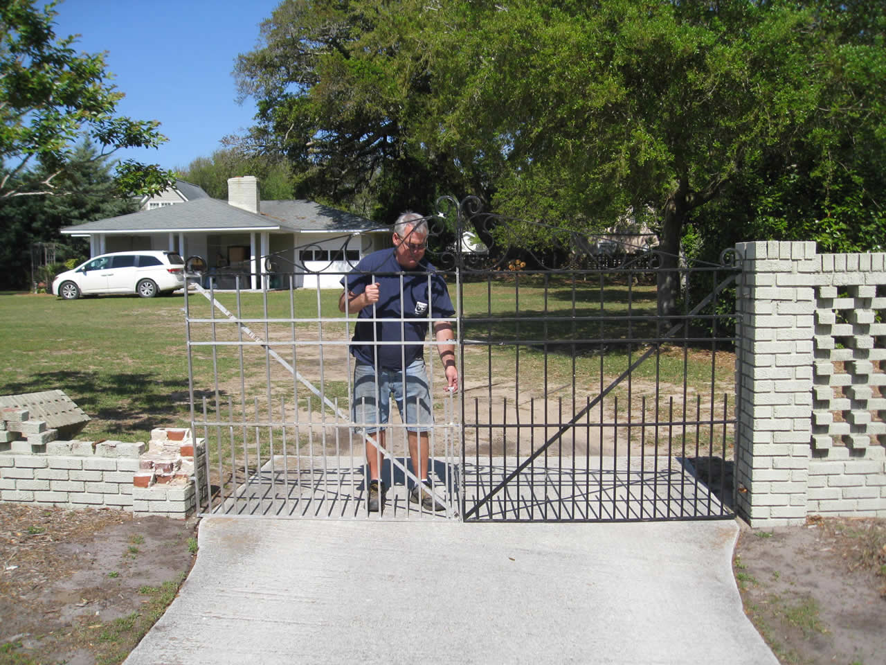 Stephen working on a residential gate repair