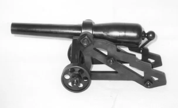10 gauge replica carbon steel breech loader signal cannon in deck carriage